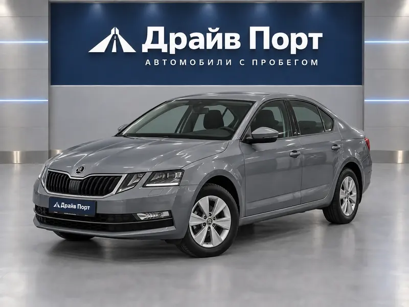 Skoda Octavia 2021 — с пробегом, лифтбек, серый, вид спереди