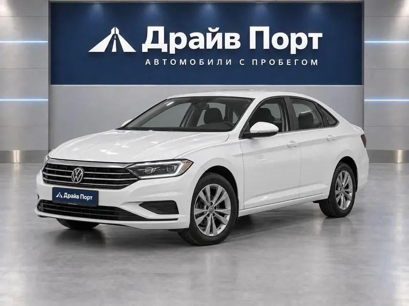 Volkswagen Jetta 2023 — с пробегом, седан, белый, вид спереди