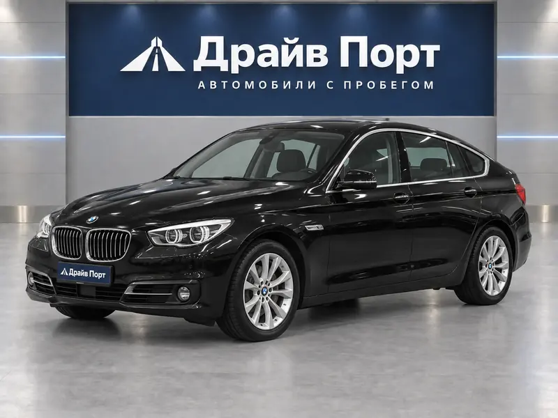 BMW 520d GT 2016 — с пробегом, хэтчбек, черный, вид спереди