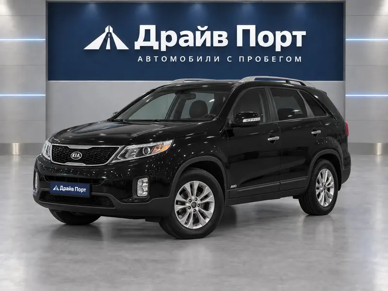 Kia Sorento 2015 — с пробегом, внедорожник, черный, вид спереди