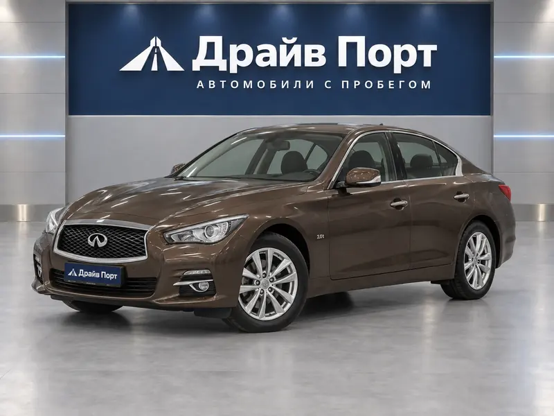Infiniti Q50 2014 — с пробегом, седан, коричневый, вид спереди