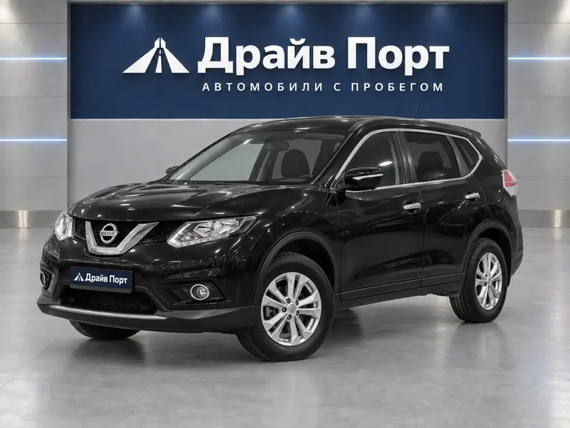 Nissan X-Trail 2015 — с пробегом, внедорожник, черный, вид спереди