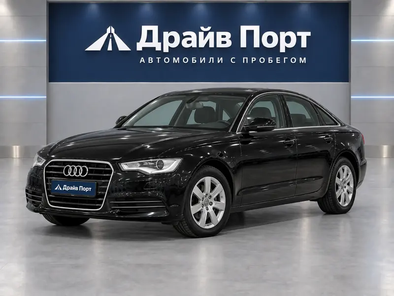 Audi A6 2011 — с пробегом, седан, черный, вид спереди