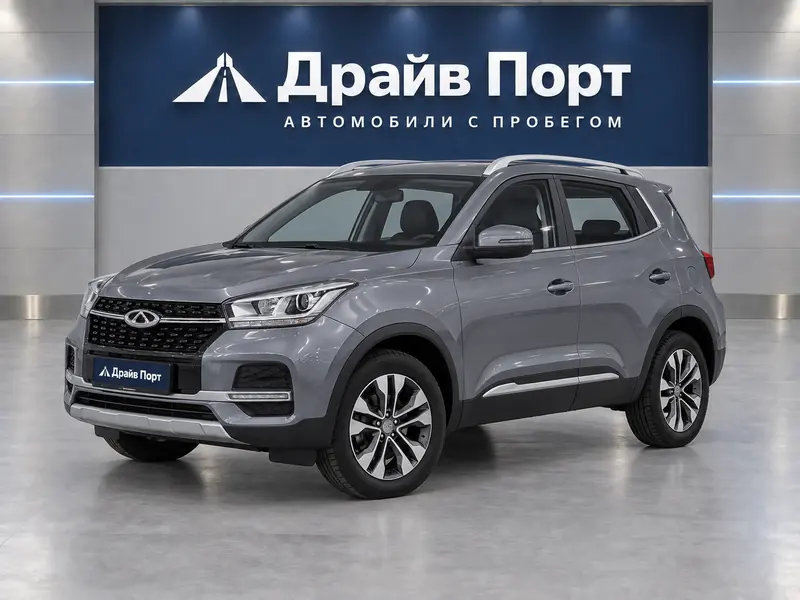 Chery Tiggo 4 2021 — с пробегом, внедорожник, серый, вид спереди