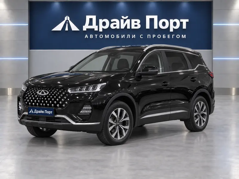 Chery Tiggo 7 Pro 2022 — с пробегом, внедорожник, черный, вид спереди