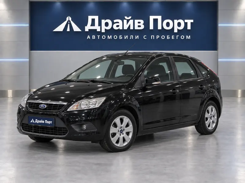 Ford Focus 2007 — с пробегом, хэтчбек, черный, вид спереди
