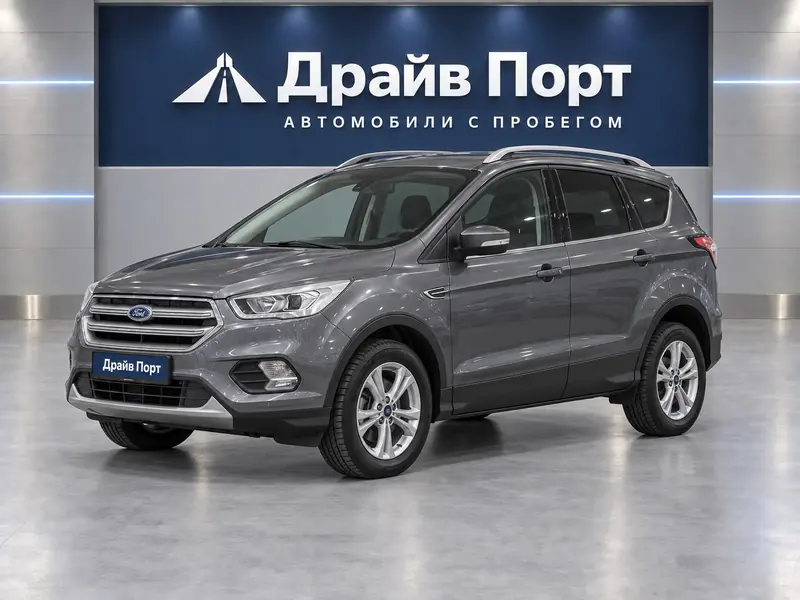 Ford Kuga 2018 — с пробегом, внедорожник, серый, вид спереди