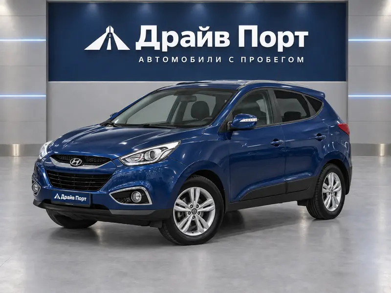 Hyundai ix35 2015 — с пробегом, внедорожник, синий, вид спереди