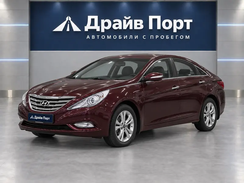 Hyundai Sonata 2011 — с пробегом, седан, темно-вишневый, вид спереди