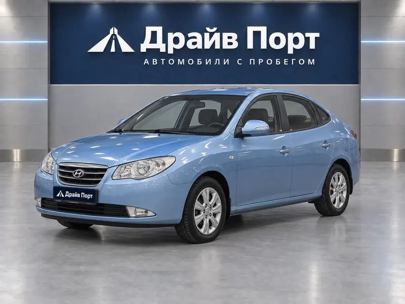 Hyundai Elantra 2011 — с пробегом, седан, голубой, вид спереди