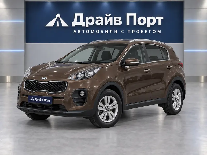 Kia Sportage 2017 — с пробегом, внедорожник, коричневый, вид спереди