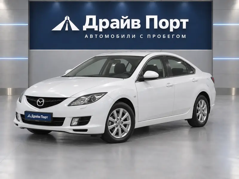 Mazda 6 2008 — с пробегом, седан, белый, вид спереди