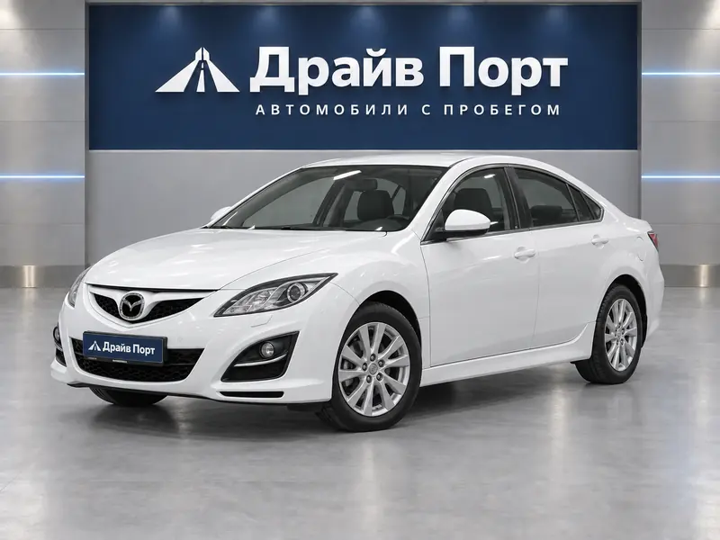Mazda 6 2010 — с пробегом, седан, белый, вид спереди