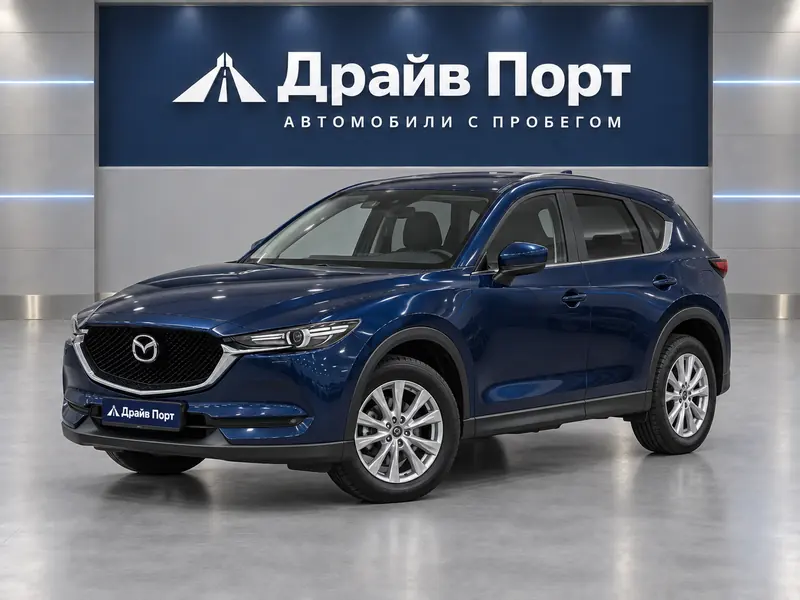 Mazda CX-5 2017 — с пробегом, внедорожник, синий, вид спереди
