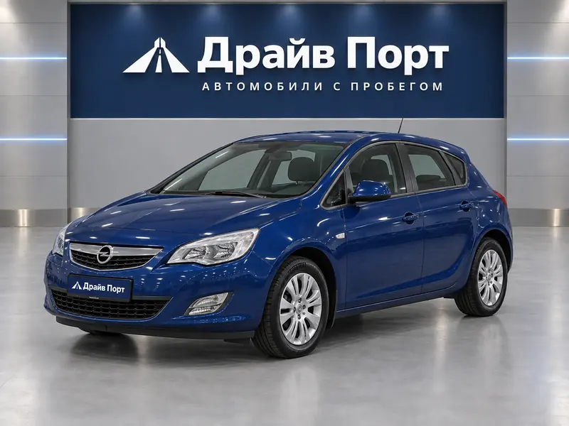 Opel Astra 2011 — с пробегом, хэтчбек, синий, вид спереди