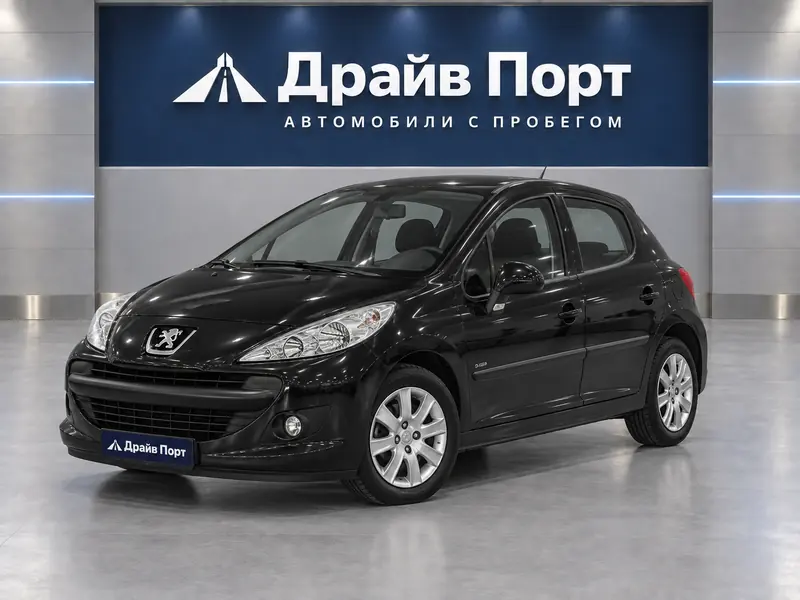 Peugeot 207 2008 — с пробегом, хэтчбек, черный, вид спереди
