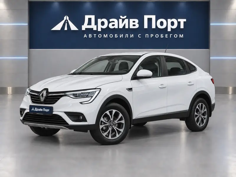 Renault Arkana 2021 — с пробегом, внедорожник, белый, вид спереди