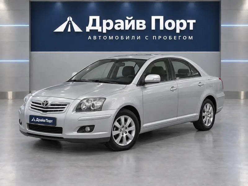 Toyota Avensis 2007 — с пробегом, седан, серебристый, вид спереди