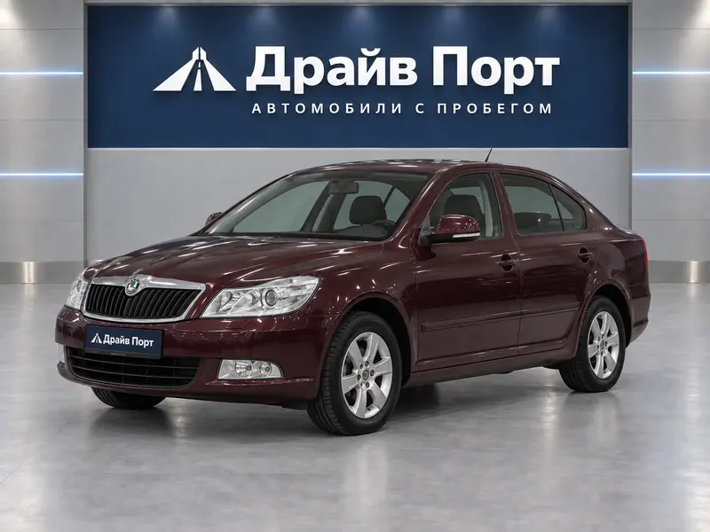 Skoda Octavia 2011 — с пробегом, лифтбек, темно-бордовый, вид спереди