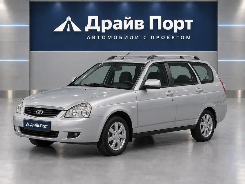 Lada Priora 2010 — с пробегом, универсал, светло-серебристый, вид спереди