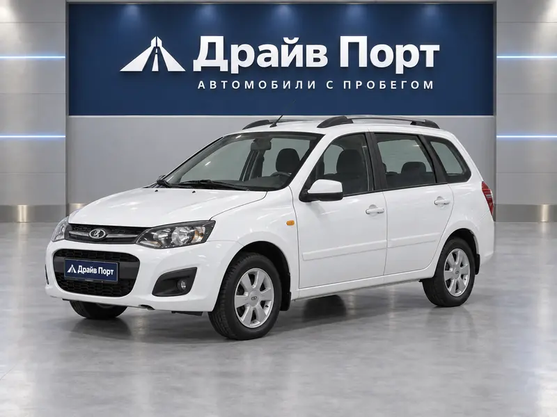 Lada Kalina 2018 — с пробегом, универсал, белый, вид спереди
